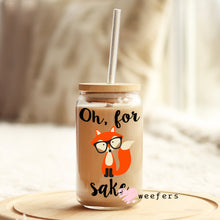 Load image into Gallery viewer, Oh For Fox Sake 16oz Libbey Glass Can UV-DTF or Sublimation Wrap - Decal
