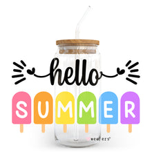 Load image into Gallery viewer, Hello Summer 20oz Libbey Glass Can UV-DTF or Sublimation Wrap - Decal
