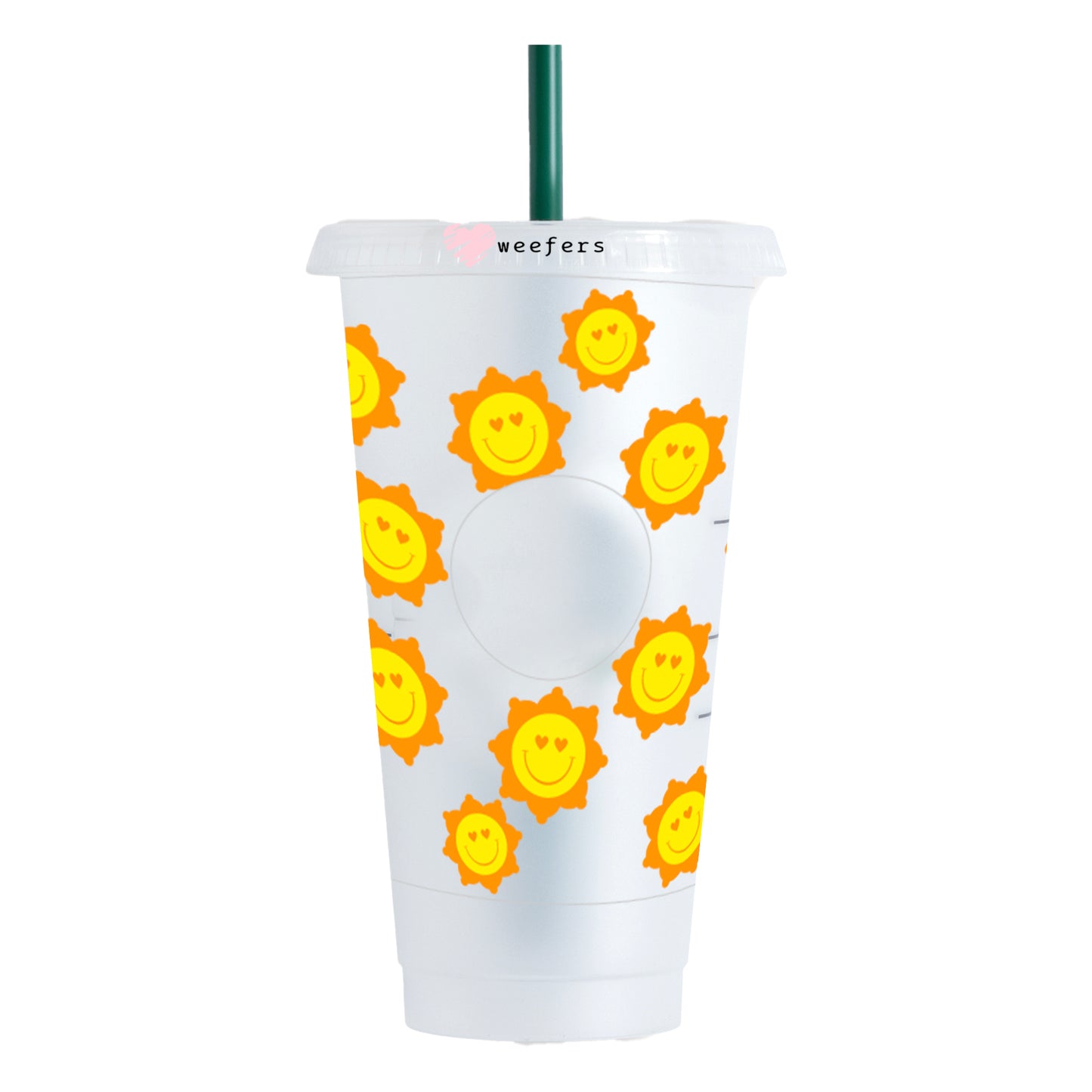 Sunshine Smiles HOLE 24oz Cold Cup UV DTF Wrap - Hole - Ready to apply Wrap - Weefers