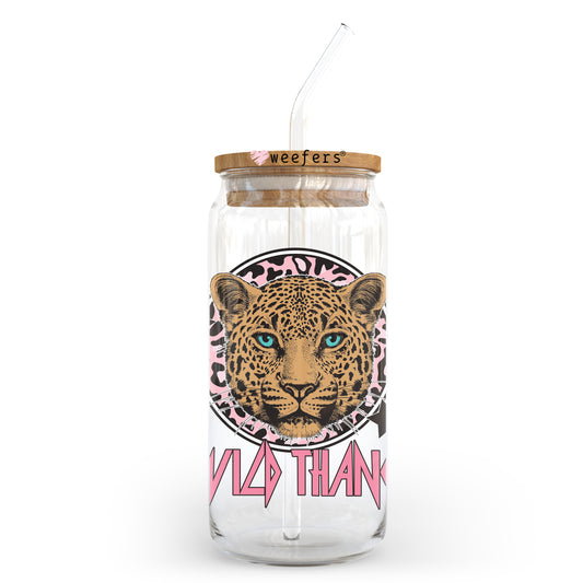 Wild Thang Pink Cheetah 20oz Libbey Glass Can UV DTF or Sublimation Wrap - Decal Transfer Weefers