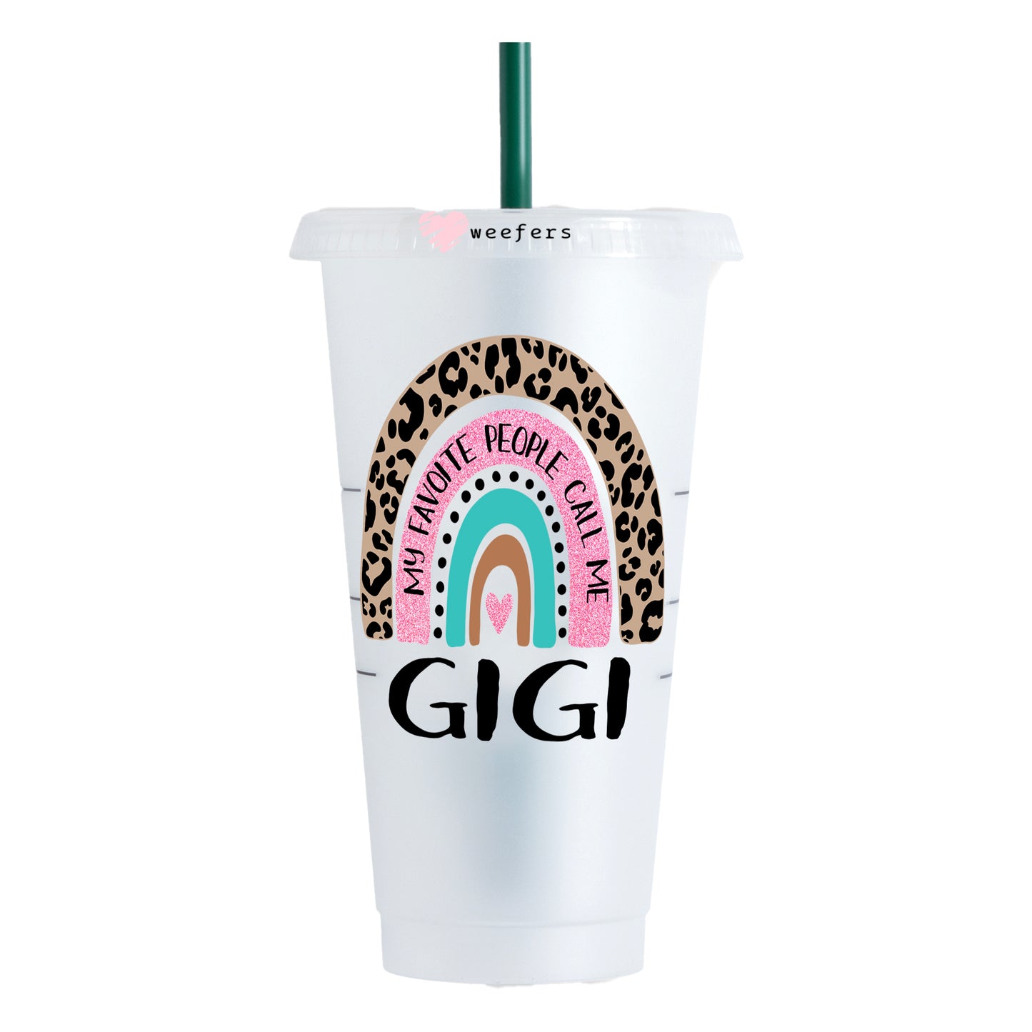 Mother's Day Boho Rainbow Gigi 24oz UV-DTF Cold Cup Wrap - Ready to apply Decal - Weefers