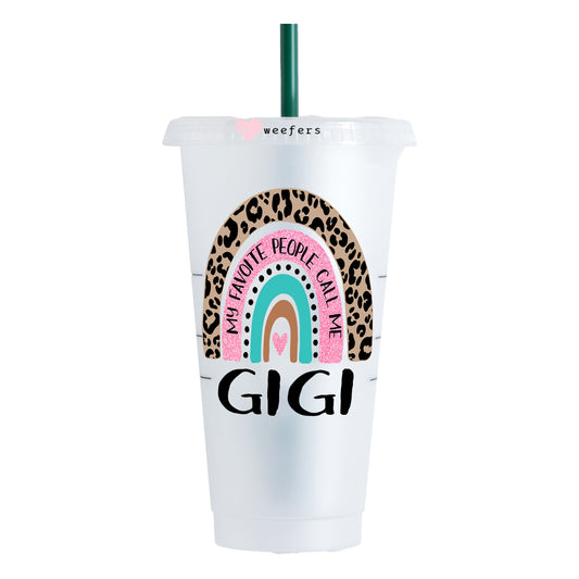 Mother's Day Boho Rainbow Gigi 24oz UV-DTF Cold Cup Wrap - Ready to apply Decal - Weefers