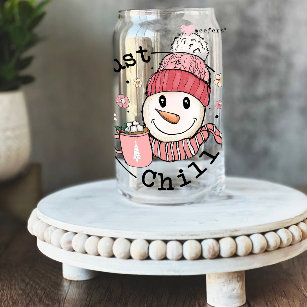 Just Chill Snowman 16oz Libbey Glass Can UV-DTF or Sublimation Wrap - Decal