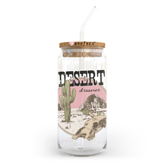 Desert Dreams Pink Sunset 20oz Libbey Glass Can UV DTF or Sublimation Wrap - Decal Transfer Weefers