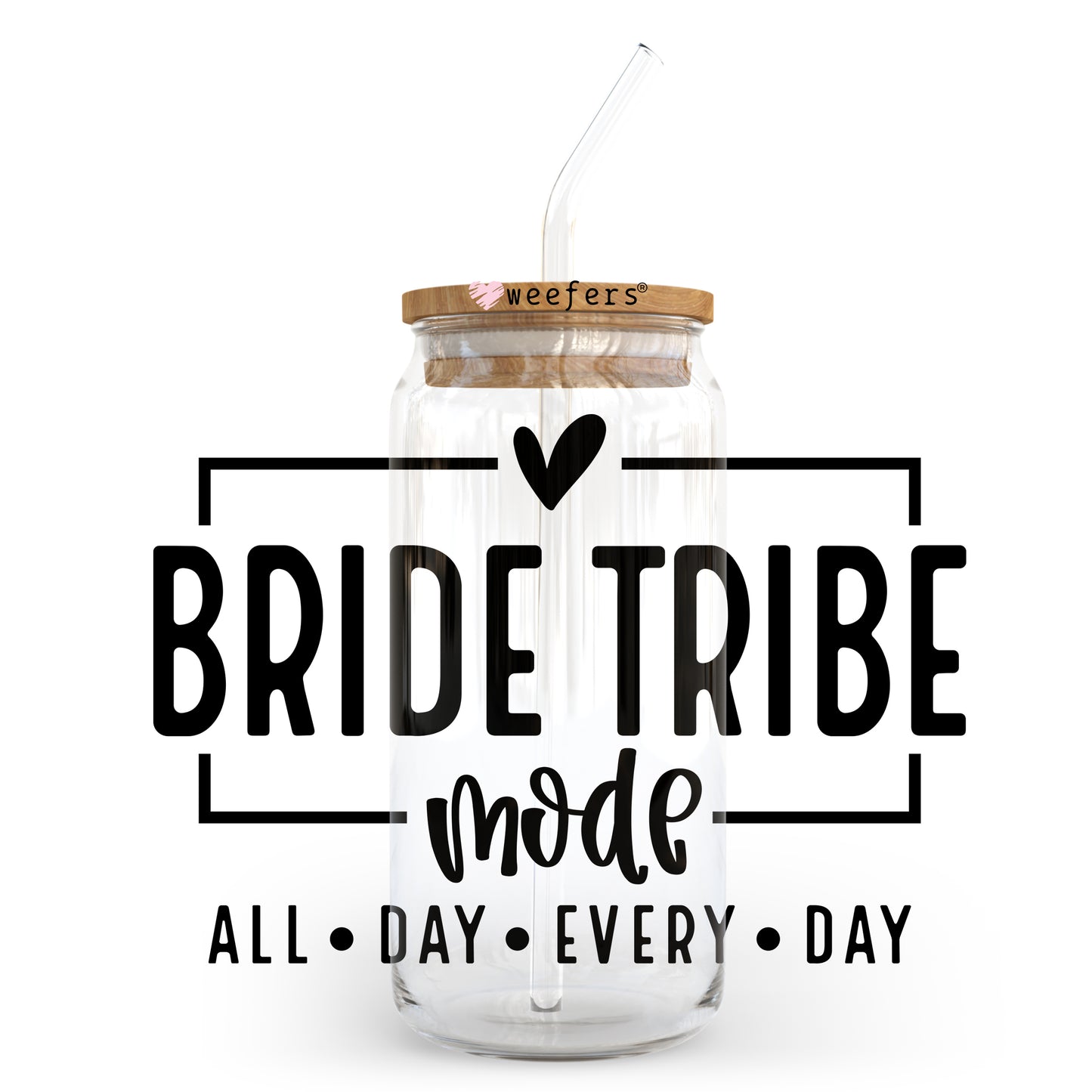 Bride Tribe Mode Black 20oz Libbey Glass Can, 34oz Hip Sip, 40oz Tumbler UV DTF or Sublimation Decal Transfer - Weefers