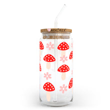 Load image into Gallery viewer, Mushroom Flowers 20oz Libbey Glass Can UV-DTF or Sublimation Wrap - Decal
