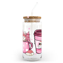 Load image into Gallery viewer, Pink Santa Coffee Latte 20oz Libbey Glass Can UV-DTF or Sublimation Wrap - Decal
