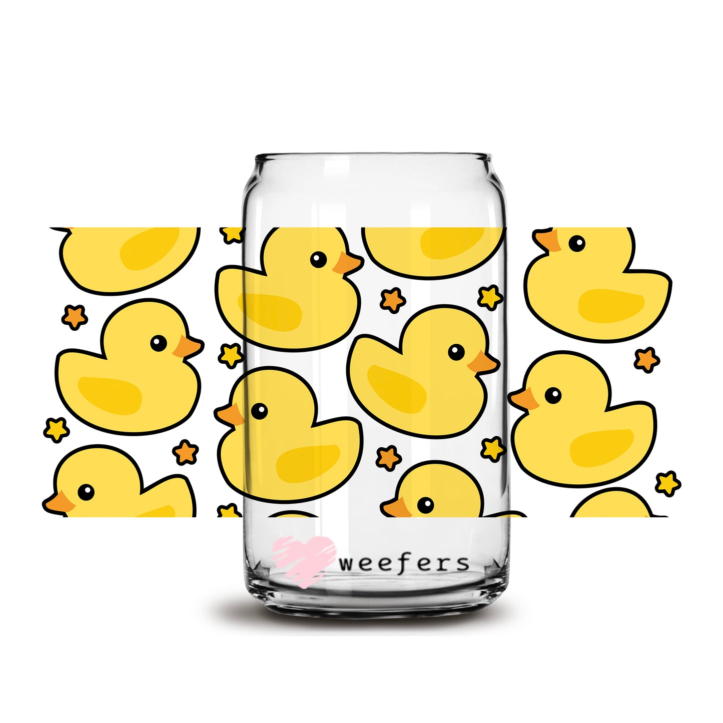 Rubber Ducky's 16oz Libbey Glass Can UV DTF or Sublimation Wrap - Decal - Weefers