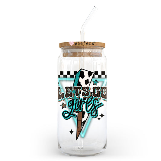 Let's Go Girls Teal 20oz Libbey Glass Can UV DTF or Sublimation Wrap - Decal Transfer - Weefers