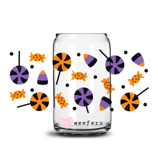 Halloween Lollipops 16oz Libbey Glass Can UV DTF or Sublimation Wrap - Decal - Weefers