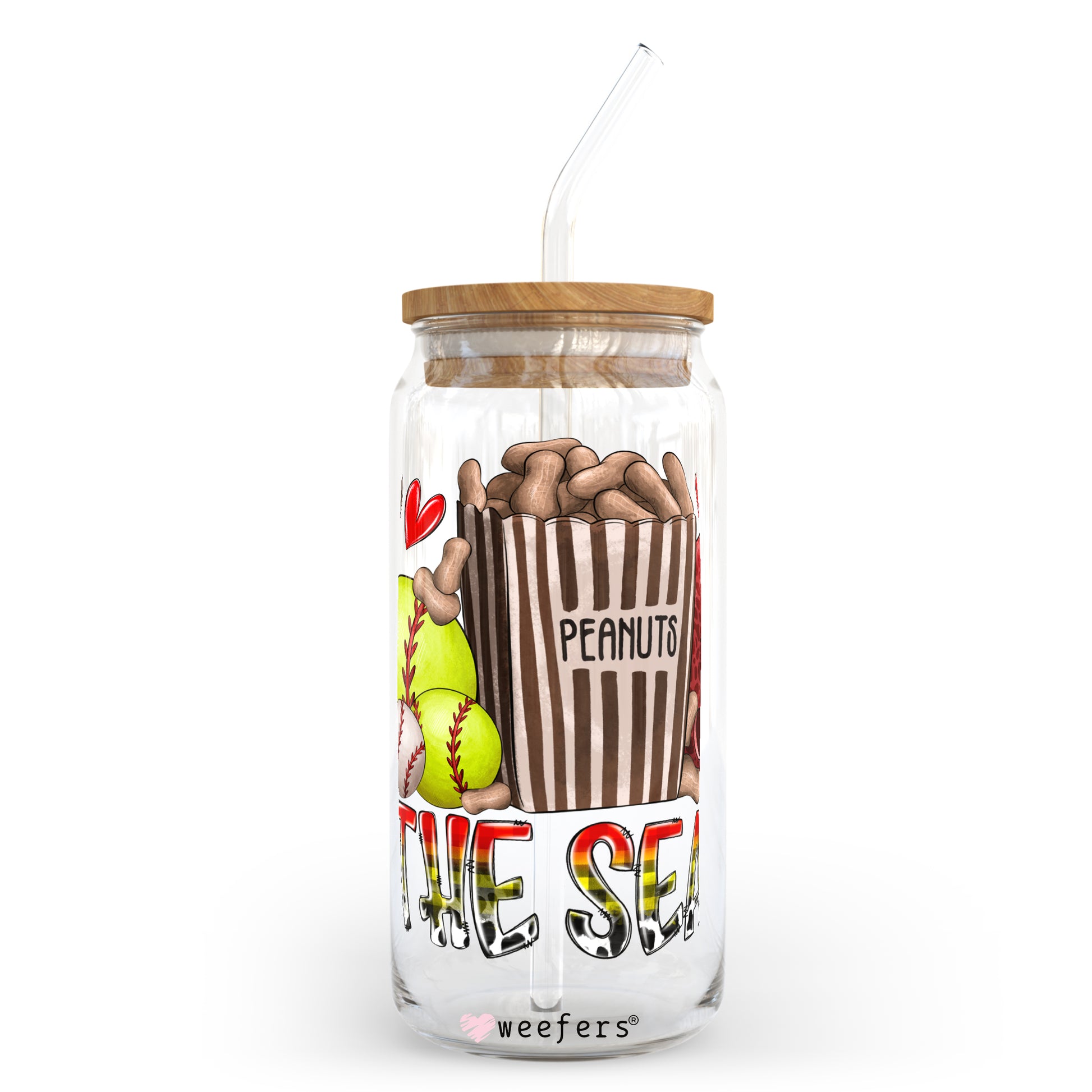 Tis the Season Softball 20oz Libbey Glass Can, 34oz Hip Sip, 40oz Tumbler UV DTF or Sublimation Decal Transfer - Weefers