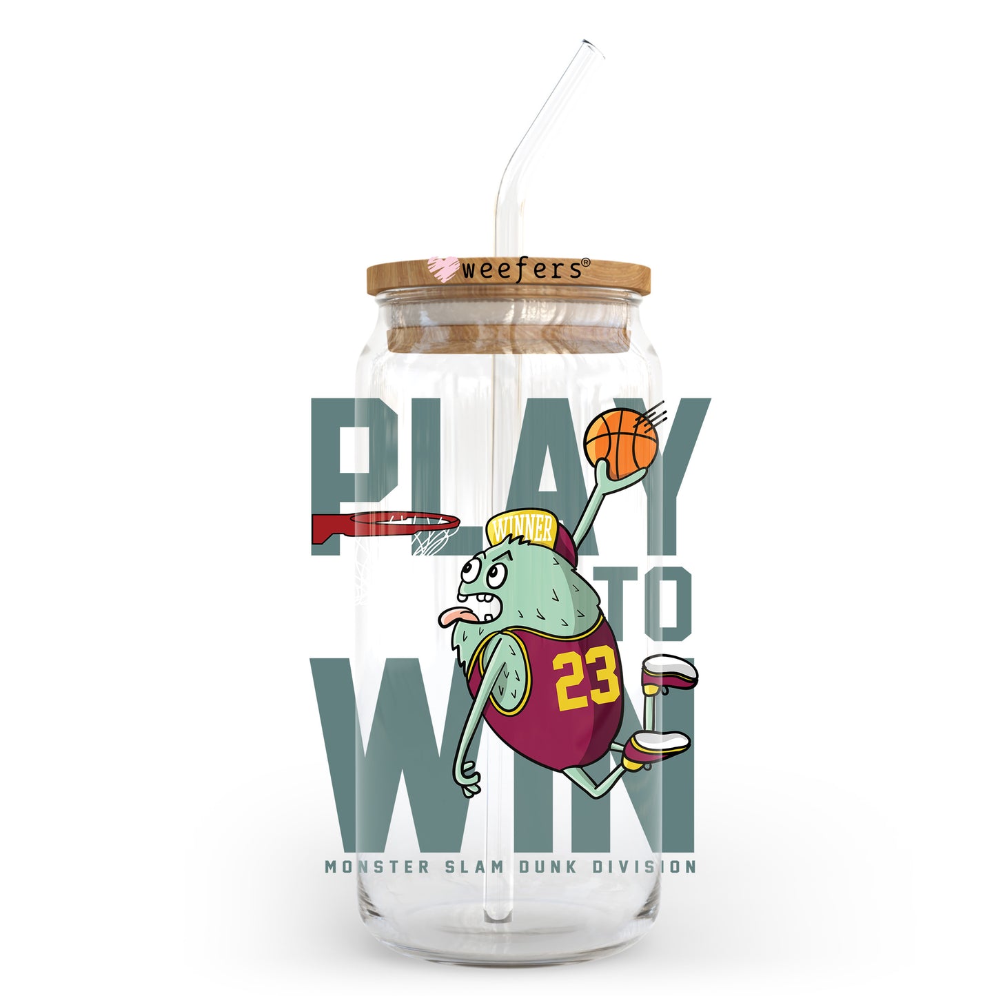 Play to Win 20oz Libbey Glass Can UV DTF or Sublimation Wrap - Decal Transfer - Weefers