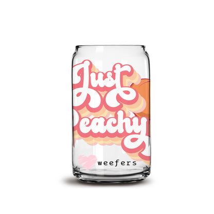 Just Peachy 16oz Libbey Glass Can UV DTF or Sublimation Wrap - Decal - Weefers