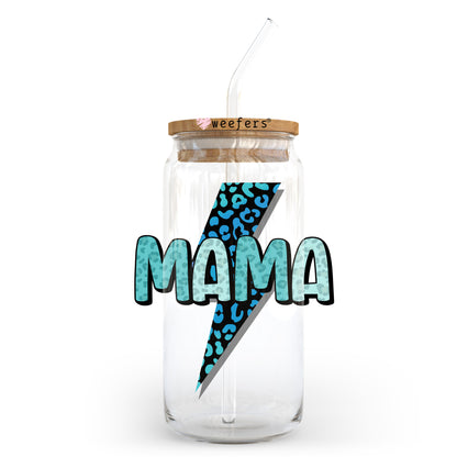 Blue Mama Lightening 20oz Libbey Glass Can UV DTF or Sublimation Wrap - Decal Transfer - Weefers