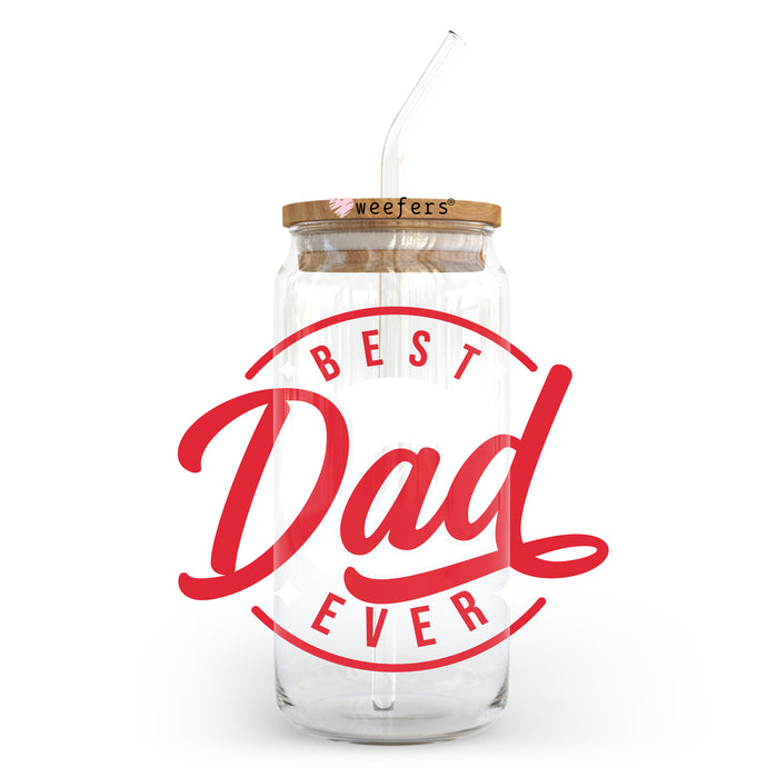 a mason jar with a straw in it that says best dad ever