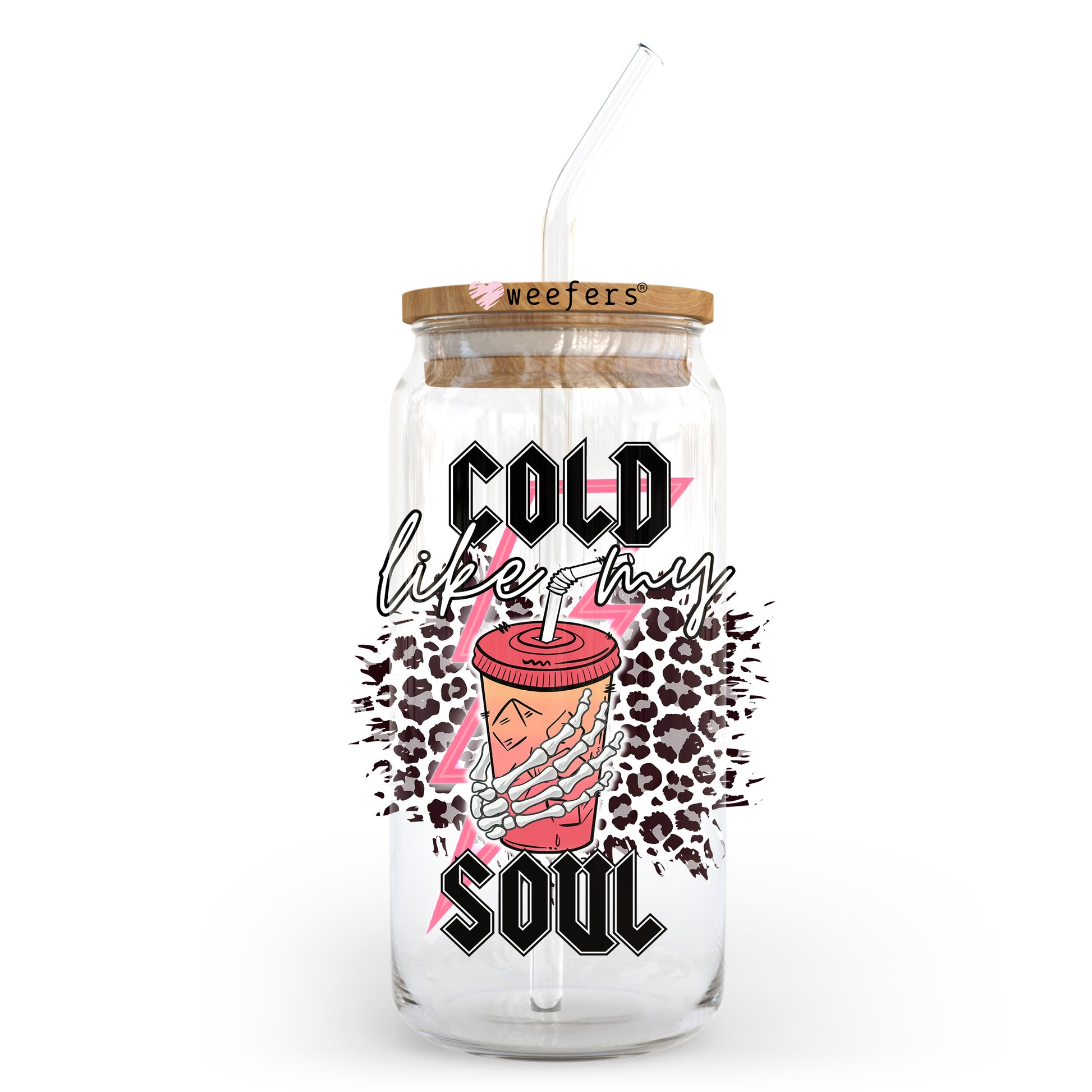 Cold Like My Soul 20oz Libbey Glass Can UV DTF or Sublimation Wrap - Decal Transfer - Weefers