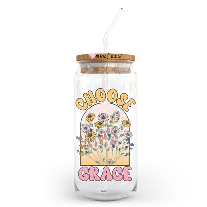 Choose Grace 20oz Libbey Glass Can UV DTF or Sublimation Wrap - Decal - Weefers