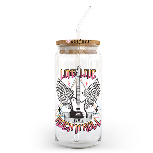 Long Live Rock n Roll 20oz Libbey Glass Can UV DTF or Sublimation Wrap - Decal Transfer Weefers