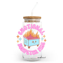 Load image into Gallery viewer, Emotional Dumpster Fire 20oz Libbey Glass Can UV-DTF or Sublimation Wrap - Decal
