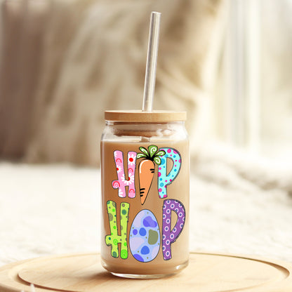 Hip Hop Easter 16oz Libbey Glass Can UV DTF or Sublimation Cup Wrap - Decal Transfer - Weefers