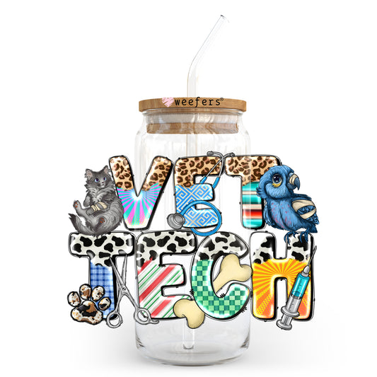 Vet Tech 20oz Libbey Glass Can UV DTF or Sublimation Wrap - Decal Weefers