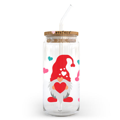 Valentine's Day Gnomes 20oz Libbey Glass Can UV DTF or Sublimation Wrap - Decal - Weefers