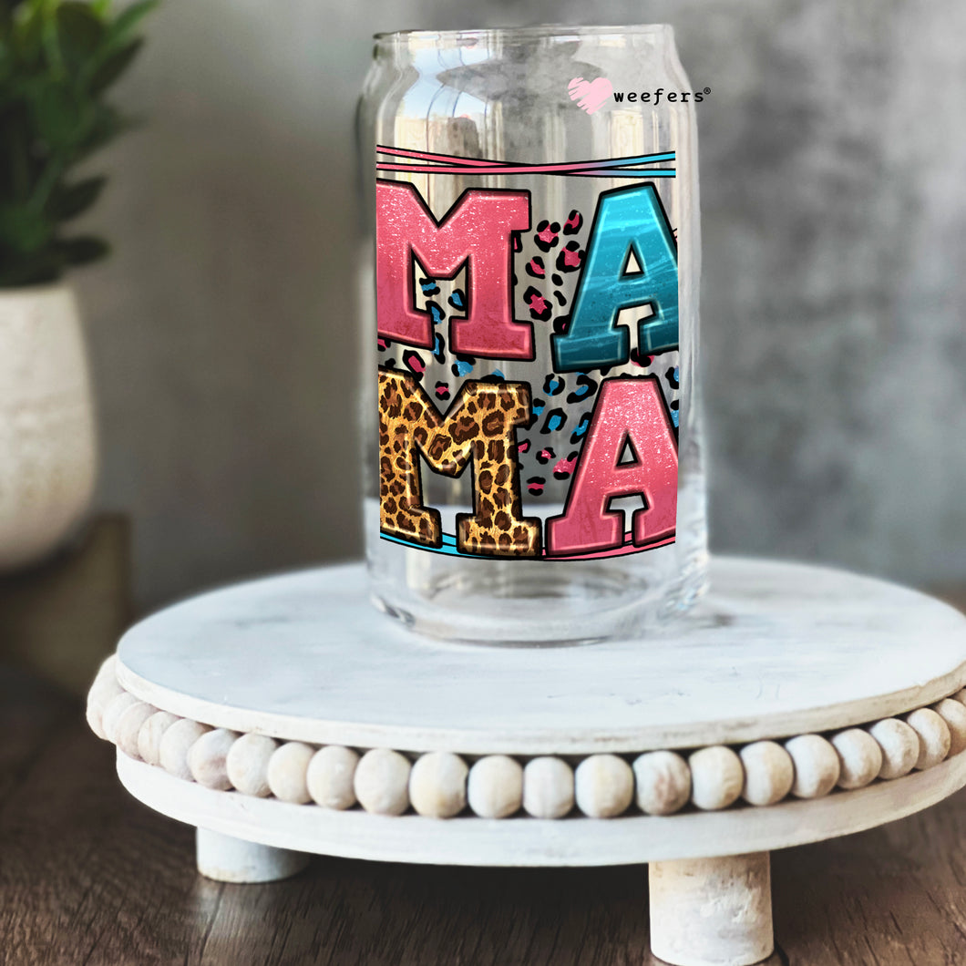 a mason jar with the word mama painted on it
