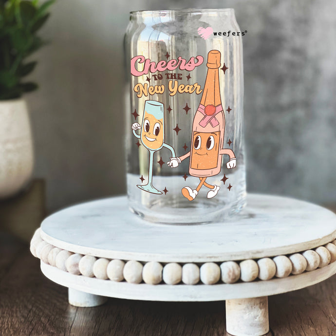 a glass with two cartoon characters on it