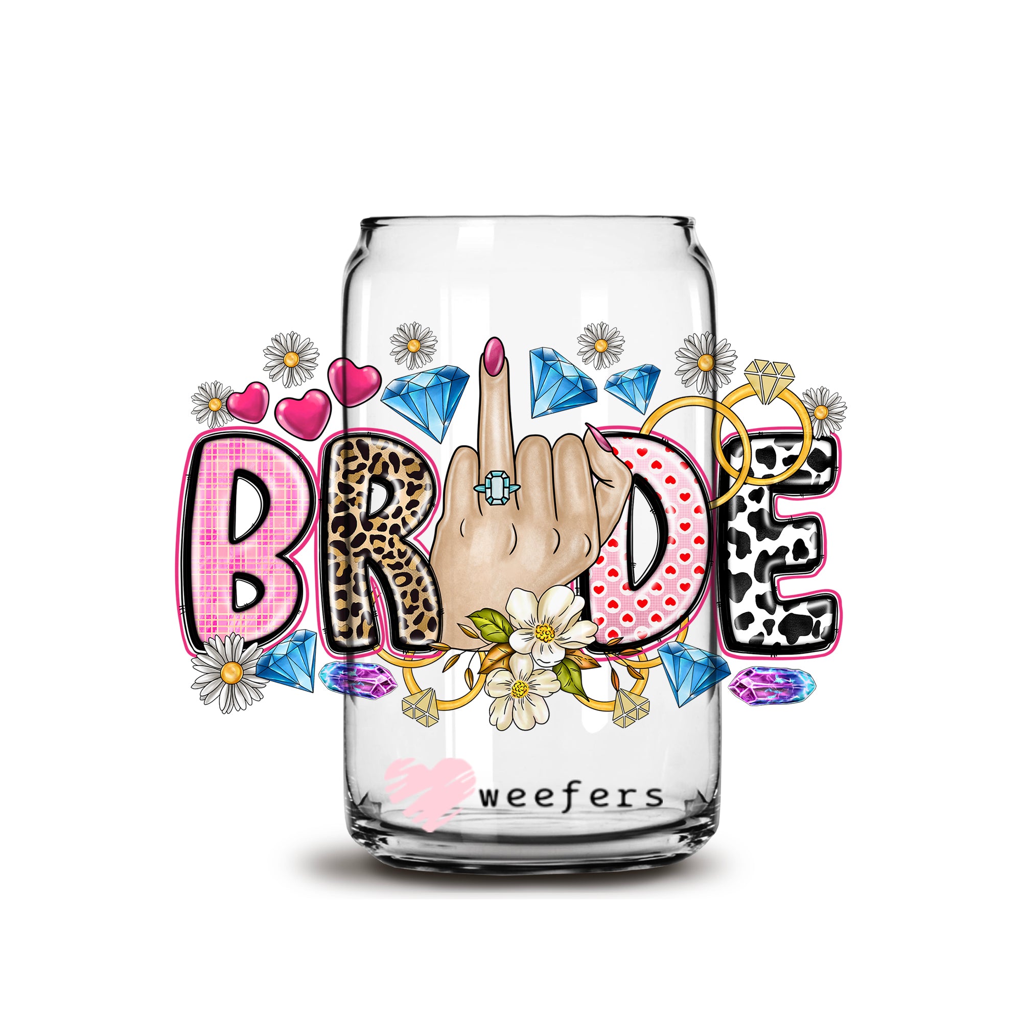 Western Bride 16oz Libbey Glass Can Uvdtf Or Sublimation Wrap Decal 7879