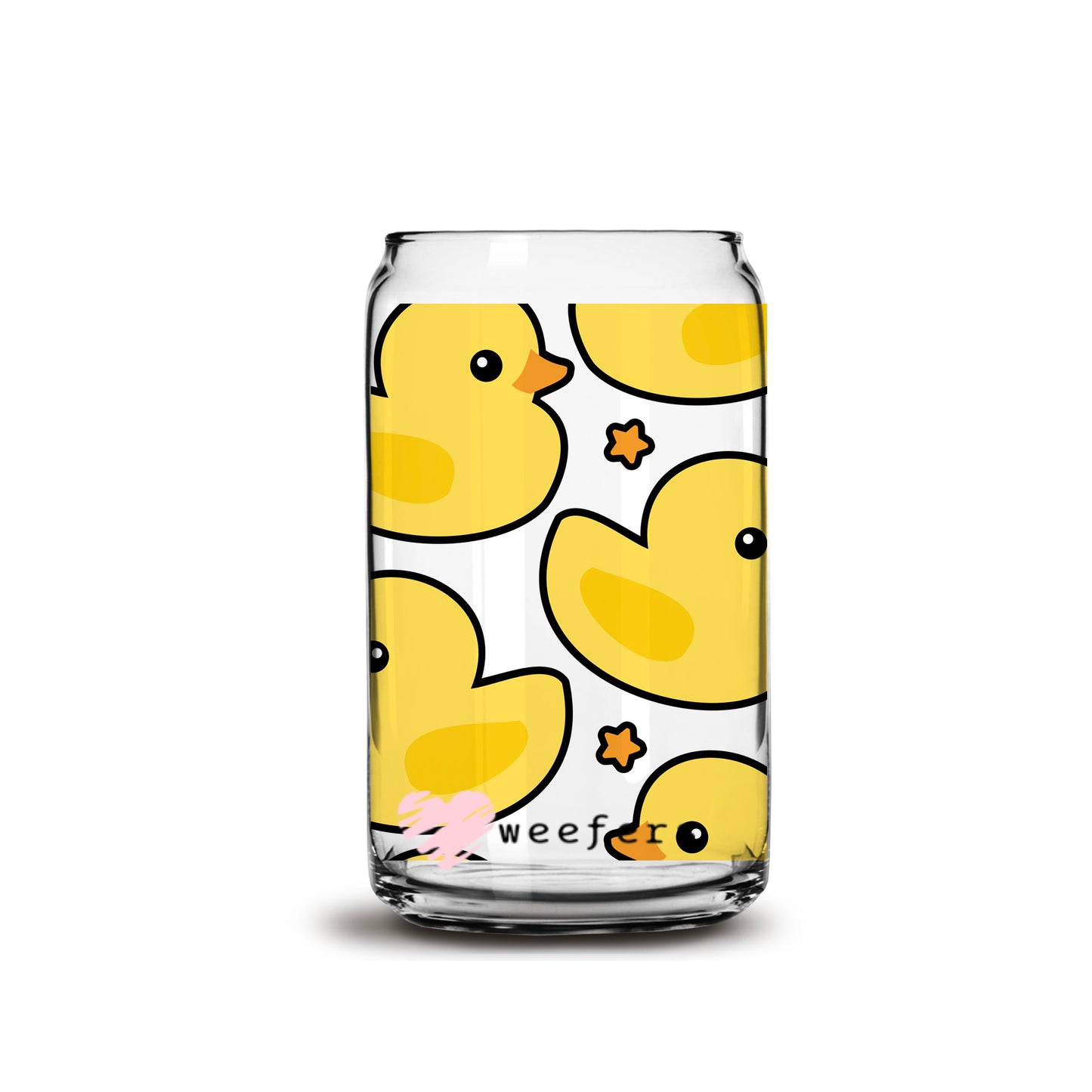 Rubber Ducky's 16oz Libbey Glass Can UV DTF or Sublimation Wrap - Decal - Weefers