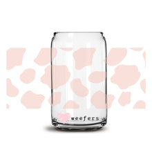 Load image into Gallery viewer, Blush Cow Print 16oz Libbey Glass Can UV-DTF or Sublimation Wrap - Decal
