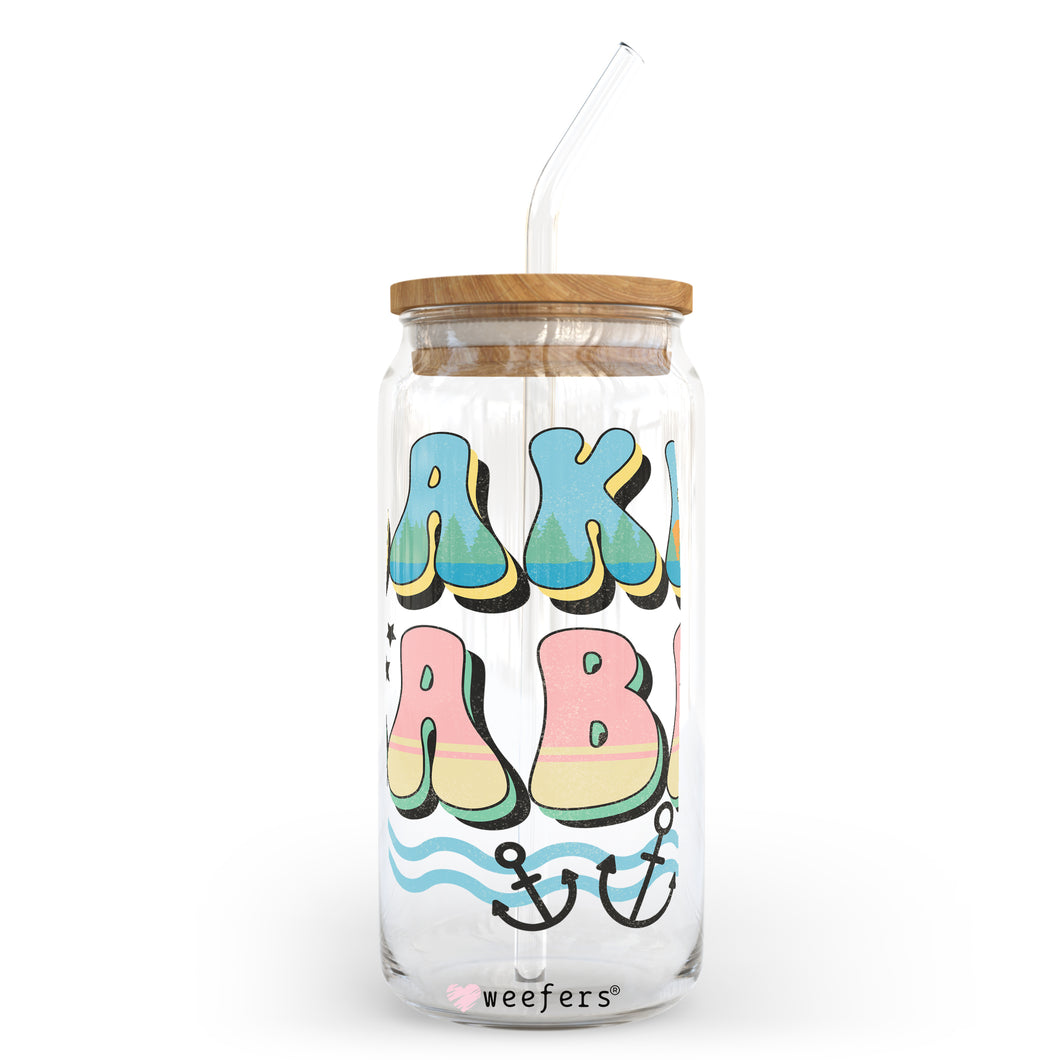 Lake Babe Anchors 20oz Libbey Glass Can, 34oz Hip Sip, 40oz Tumbler UVDTF or Sublimation Decal Transfer