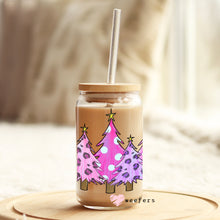 Load image into Gallery viewer, Christmas Pink Wonderland Trees 16oz Libbey Glass Can UV-DTF or Sublimation Wrap - Decal

