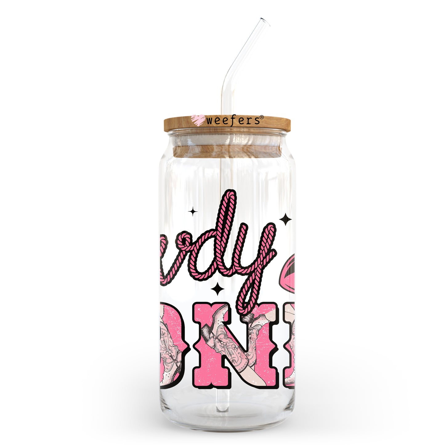 Howdy Honey Valentine's Day 20oz Libbey Glass Can UV DTF or Sublimation Wrap - Decal - Weefers