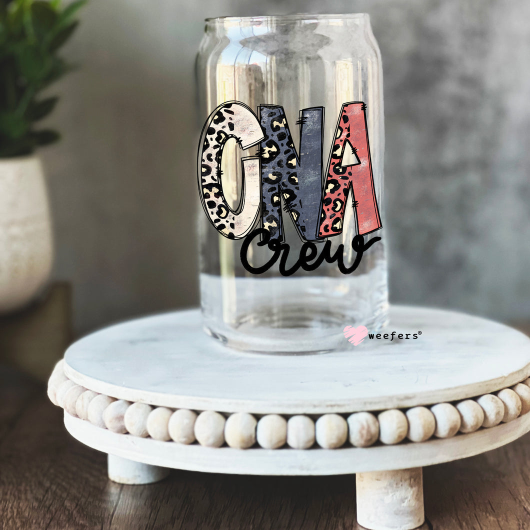 CNA Crew Doodle 16oz Libbey Glass Can UV-DTF or Sublimation Wrap - Decal