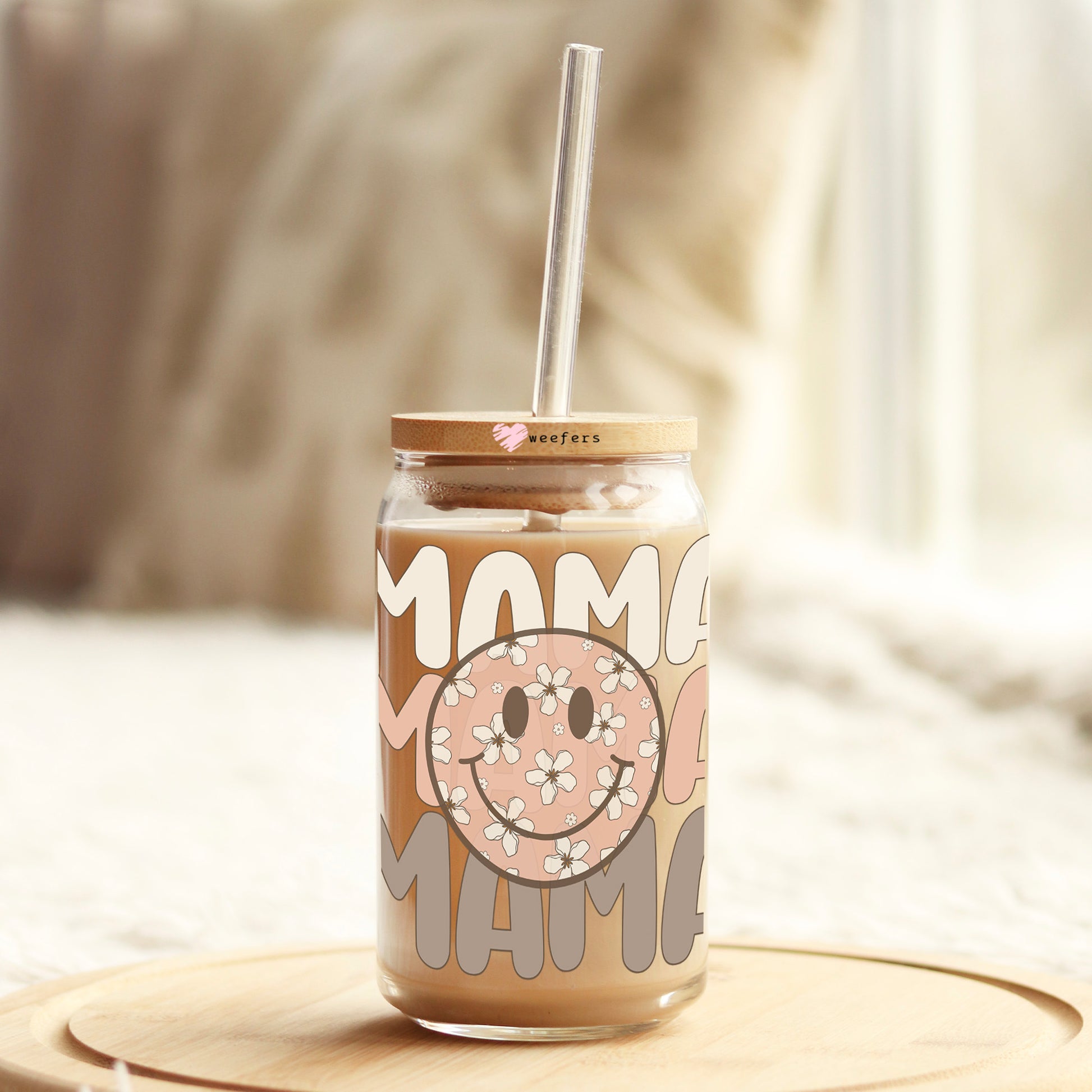 Mam Neutrals 16oz Libbey Glass Can UV DTF or Sublimation Cup Wrap - Decal Transfer - Weefers