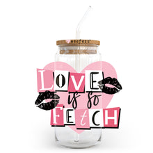 Load image into Gallery viewer, a glass jar with a straw in it with the words love is flesh on it
