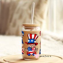 Load image into Gallery viewer, 4th of July Gnomes 16oz Libbey Glass Can UV-DTF or Sublimation Wrap - Decal
