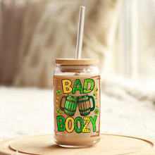Load image into Gallery viewer, a mason jar with a straw in it that says bad boy
