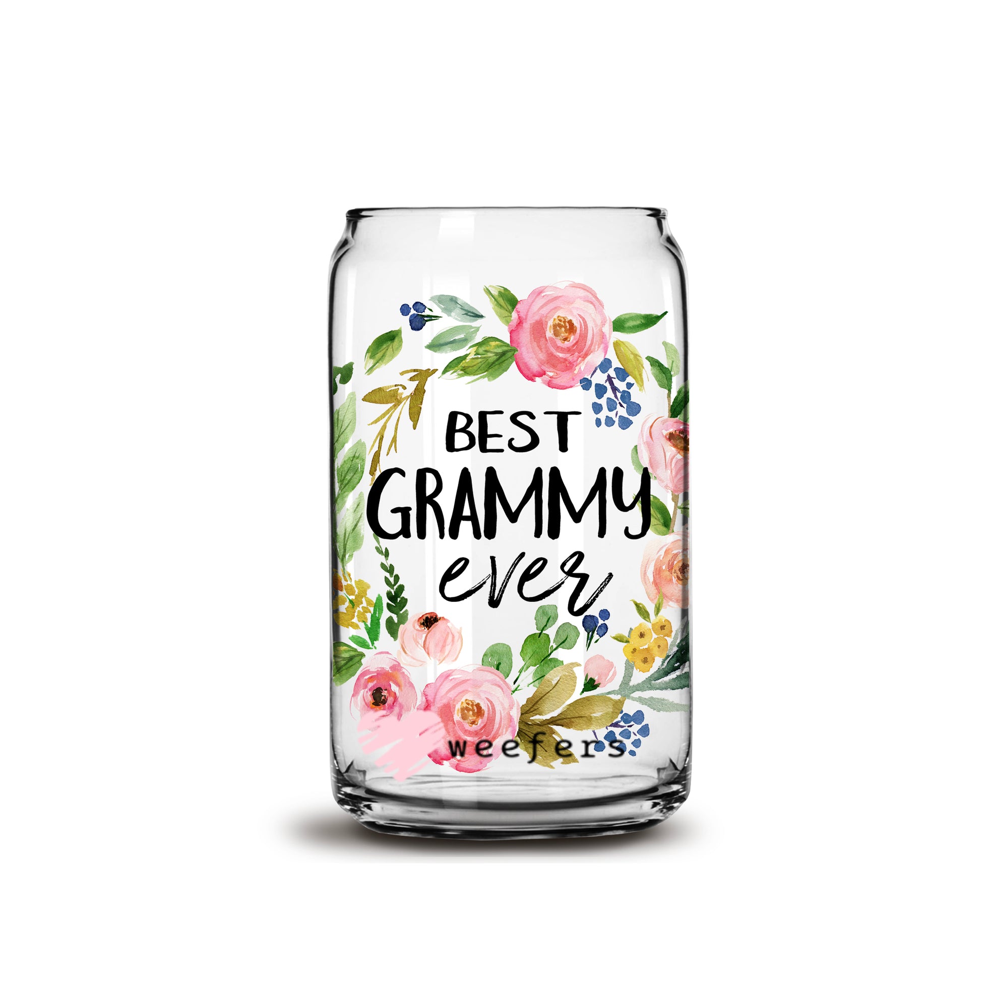 Best Grammy Ever 16oz Libbey Glass Can UV DTF or Sublimation Wrap - Decal - Weefers