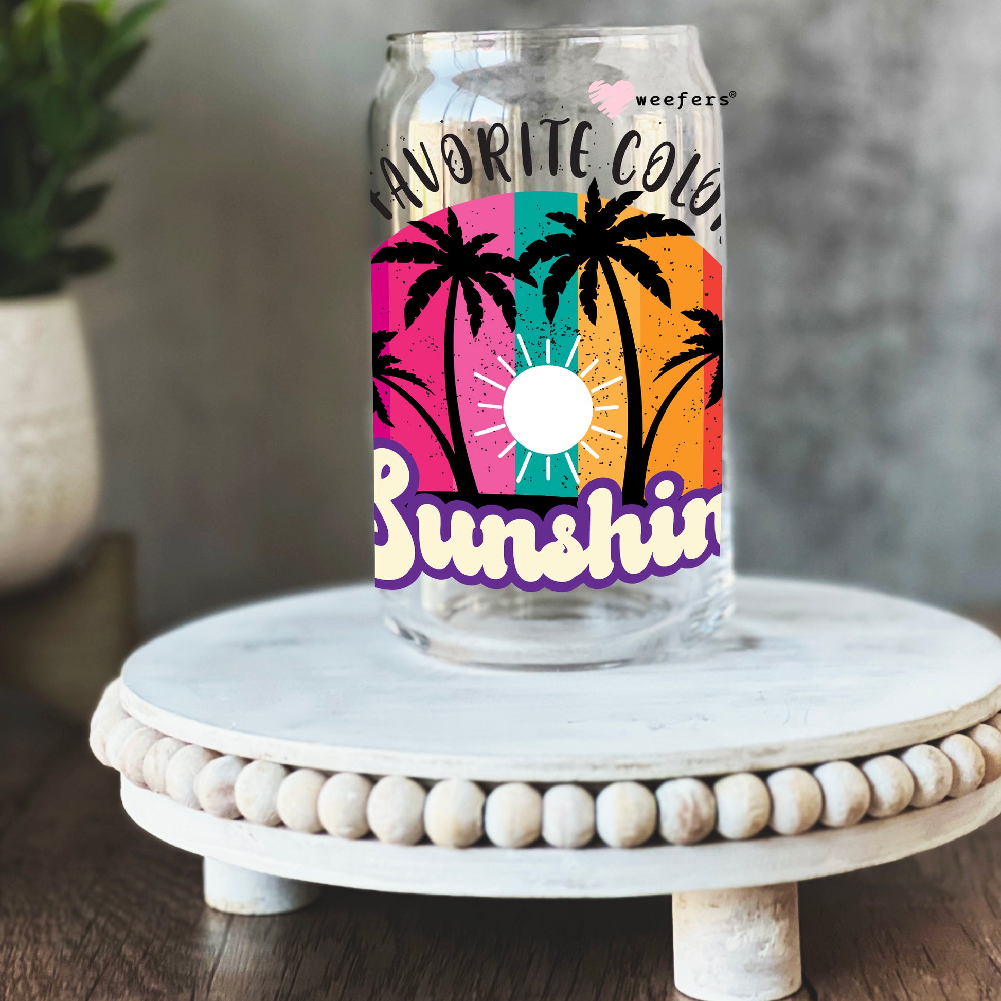 My favorite color is Sunshine 16oz Libbey Glass Can UV DTF or Sublimation Wrap - Decal - Weefers