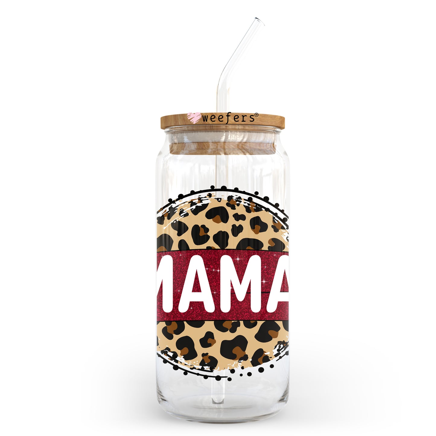 Mama Burgundy 20oz Libbey Glass Can UV DTF or Sublimation Wrap - Decal Transfer - Weefers