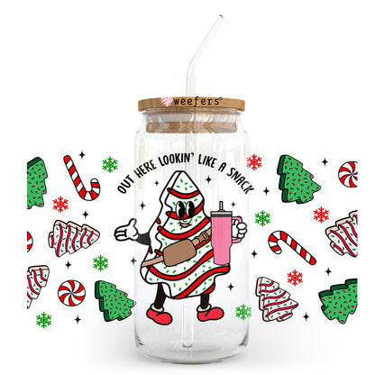 Looking Like a Snack Christmas 20oz Libbey Glass Can UV DTF or Sublimation Wrap - Decal - Weefers