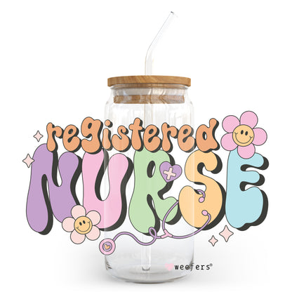 Registered Nurse 20oz Libbey Glass Can, 34oz Hip Sip, 40oz Tumbler UV DTF or Sublimation Decal Transfer - Weefers