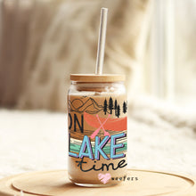 Load image into Gallery viewer, On Lake Time 16oz Libbey Glass Can UV-DTF or Sublimation Wrap - Decal
