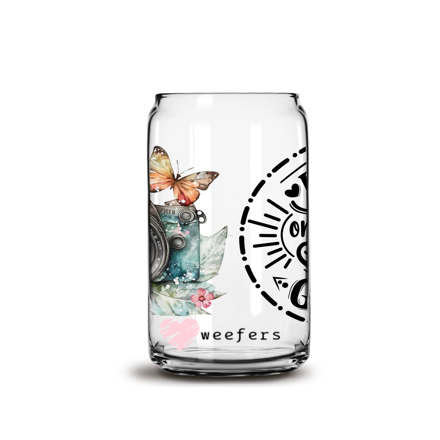 Focus on the Good Photographer 16oz Libbey Glass Can UV DTF or Sublimation Wrap - Decal - Weefers