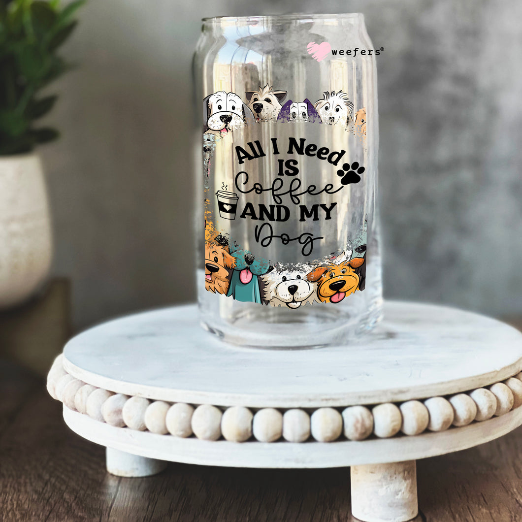 a glass jar with a picture of dogs on it