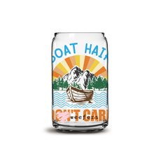 Load image into Gallery viewer, Boat Hair Don&#39;t Care 16oz Libbey Glass Can UV-DTF or Sublimation Wrap - Decal
