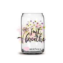 Load image into Gallery viewer, Just Breathe Burst 16oz Libbey Glass Can UV-DTF or Sublimation Wrap - Decal
