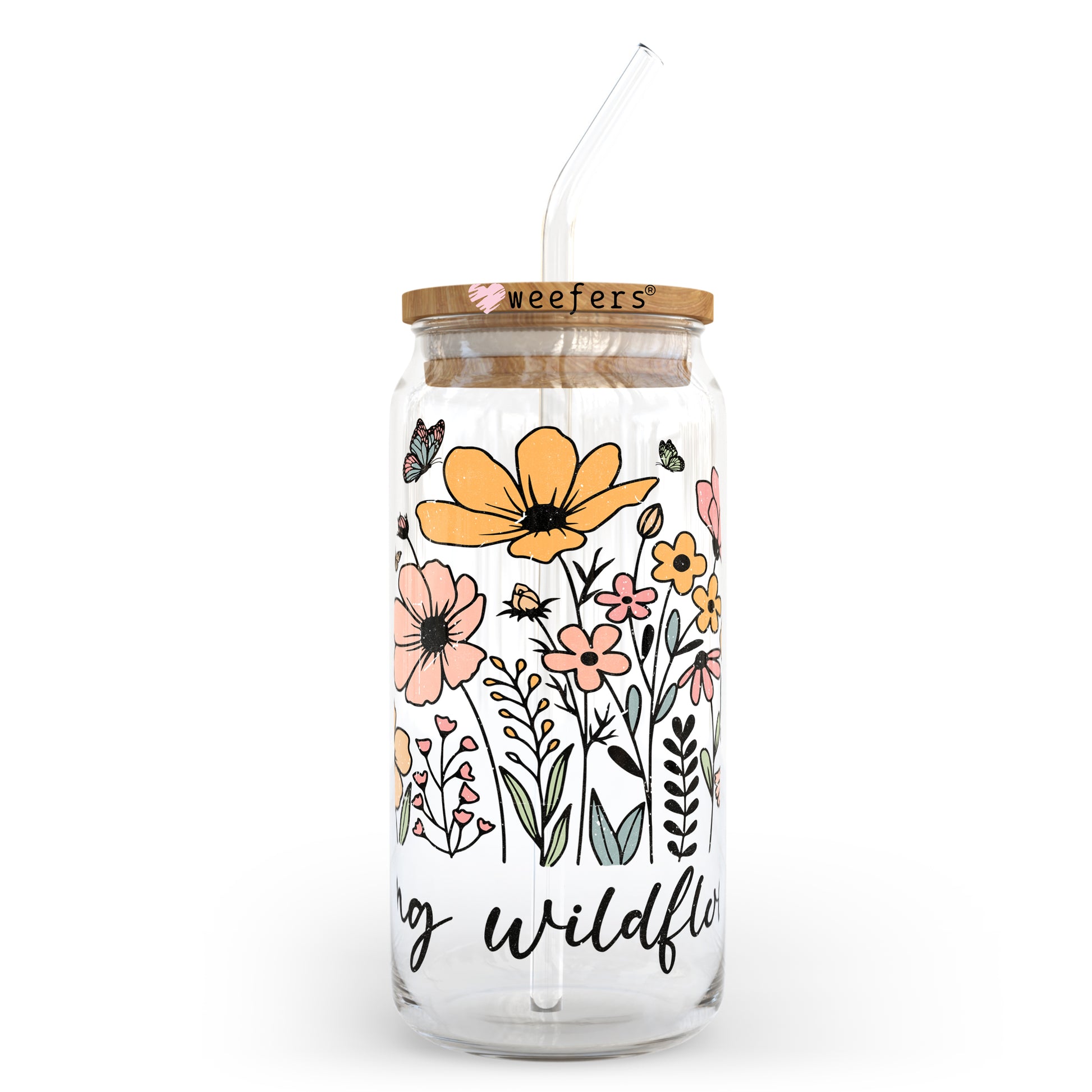 Raising Wildflowers 20oz Libbey Glass Can, 34oz Hip Sip, 40oz Tumbler UV DTF or Sublimation Decal Transfer - Weefers